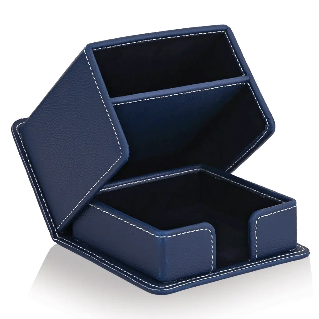Leather Pen Stand 3 Blue-2.webp