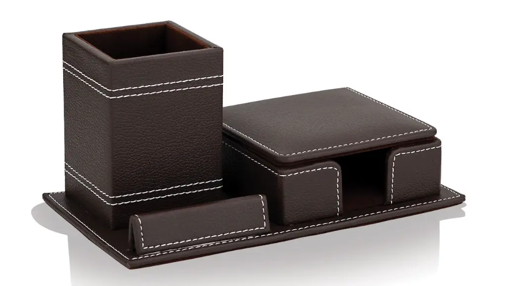 Leather Pen Stand 6 Brown.webp