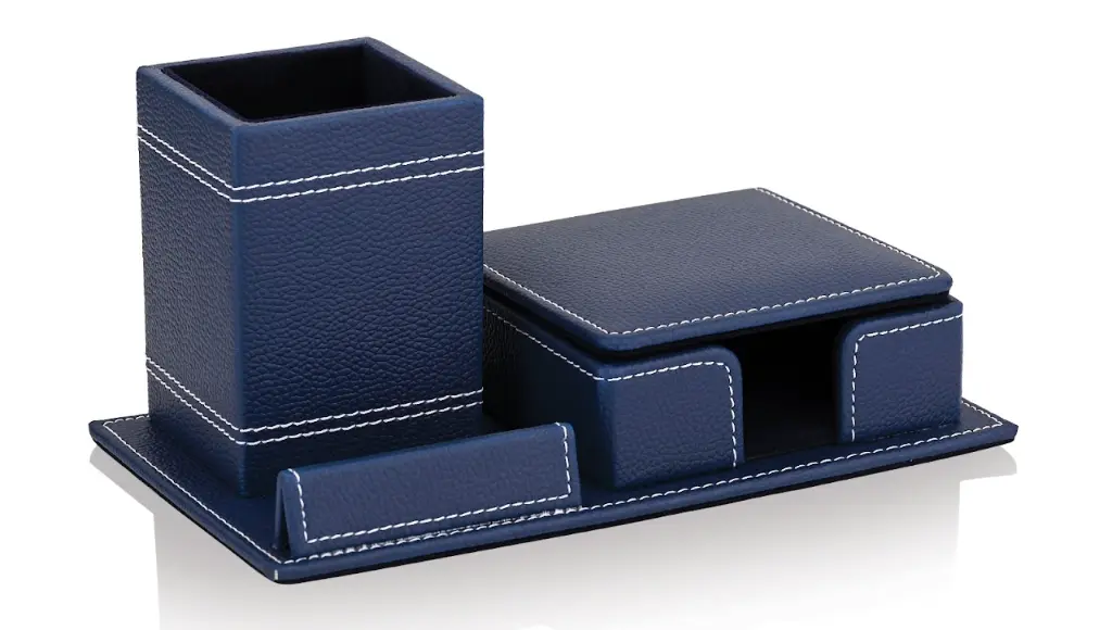 Leather Pen Stand 5 Blue.webp