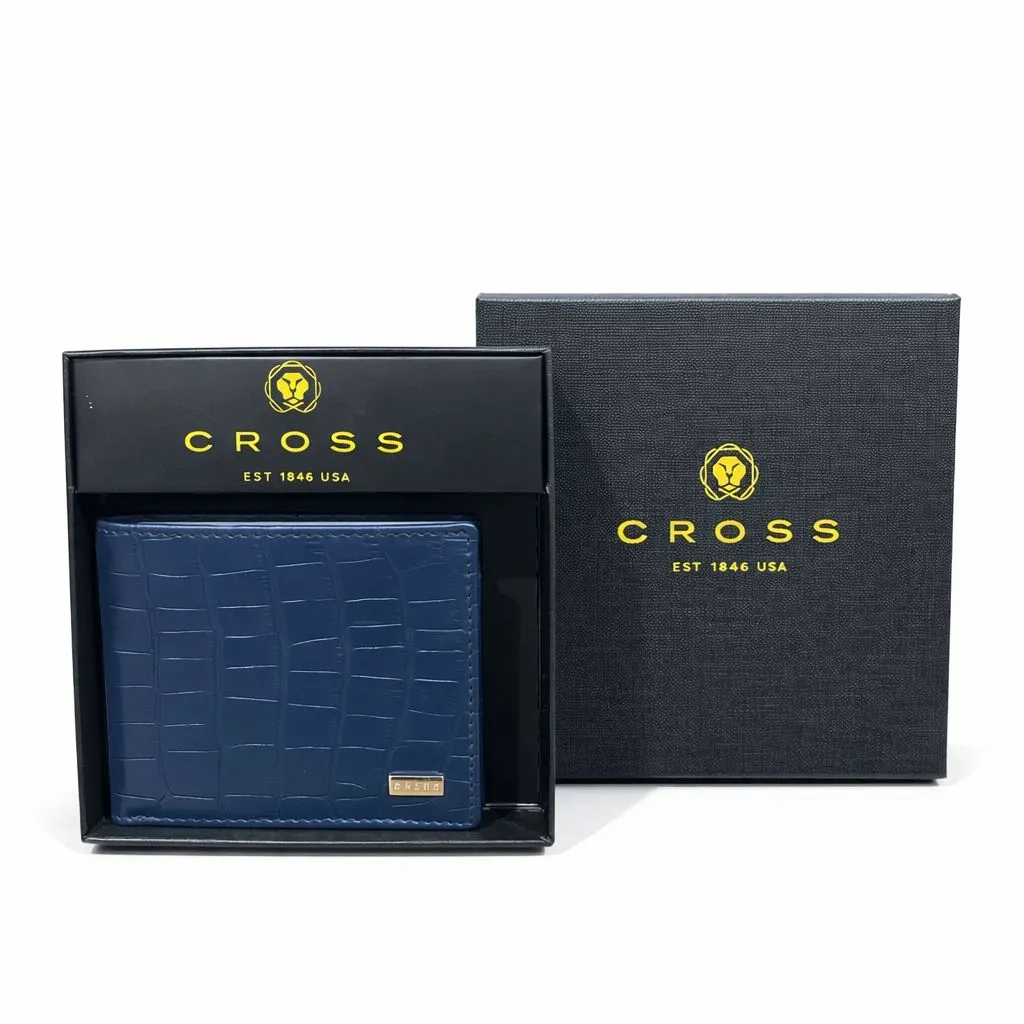 CROCO LITEN SLIM WALLET-NAVY