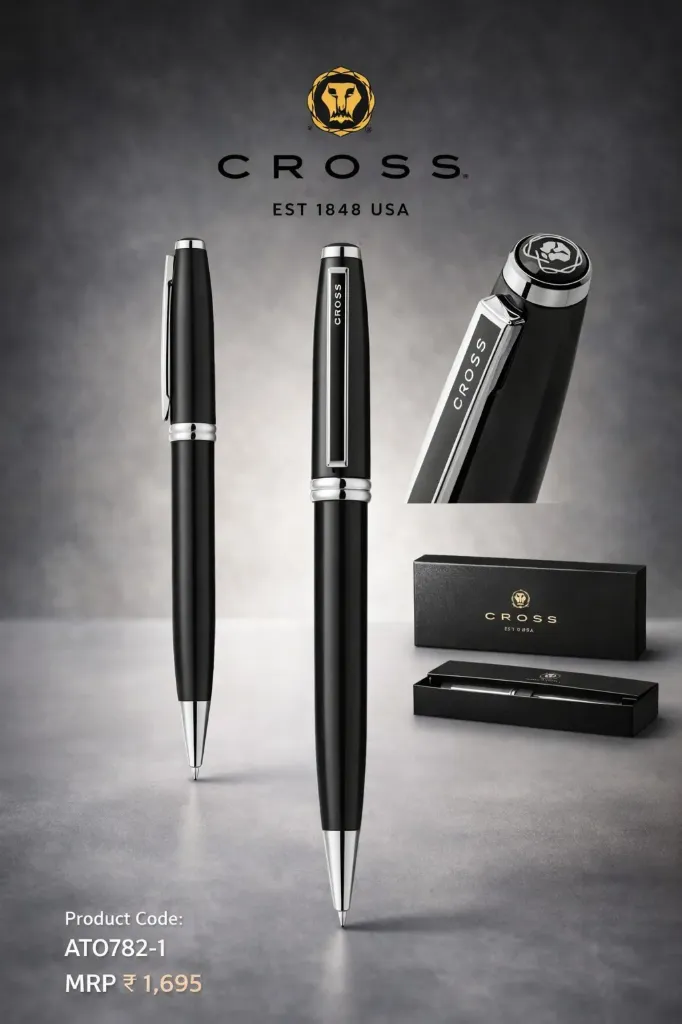 [AT0782-1] Cross Ashford Glossy Black Lacquer with Polished Chrome Appointment Ball Pen