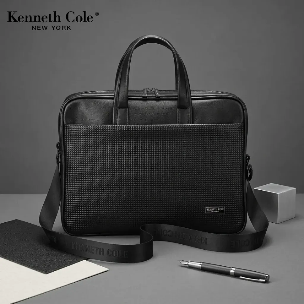 Kenneth Cole Pyramid Laptop Bag- Black (#60448)