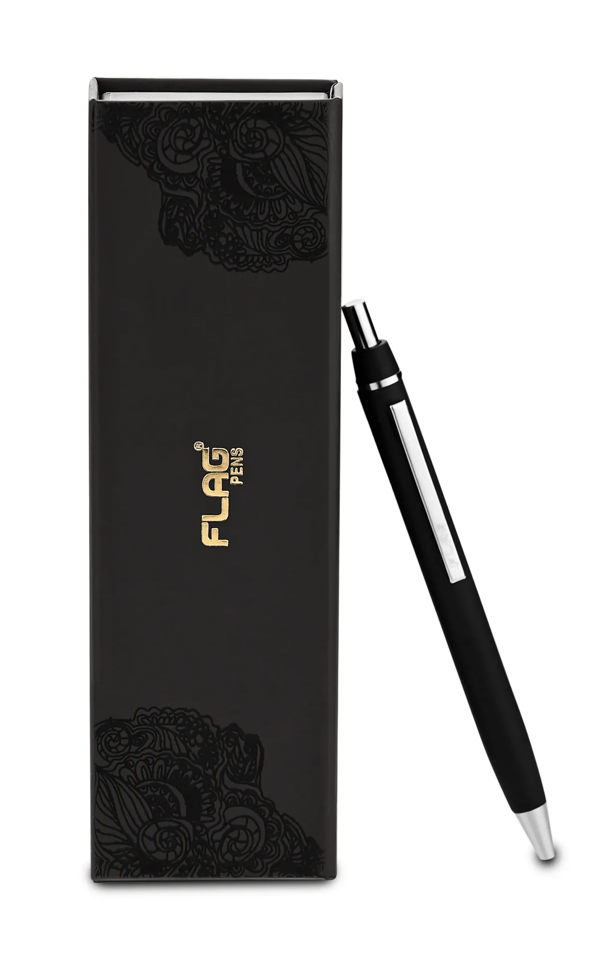 Metal Click Ball Pen - Black+Chrome