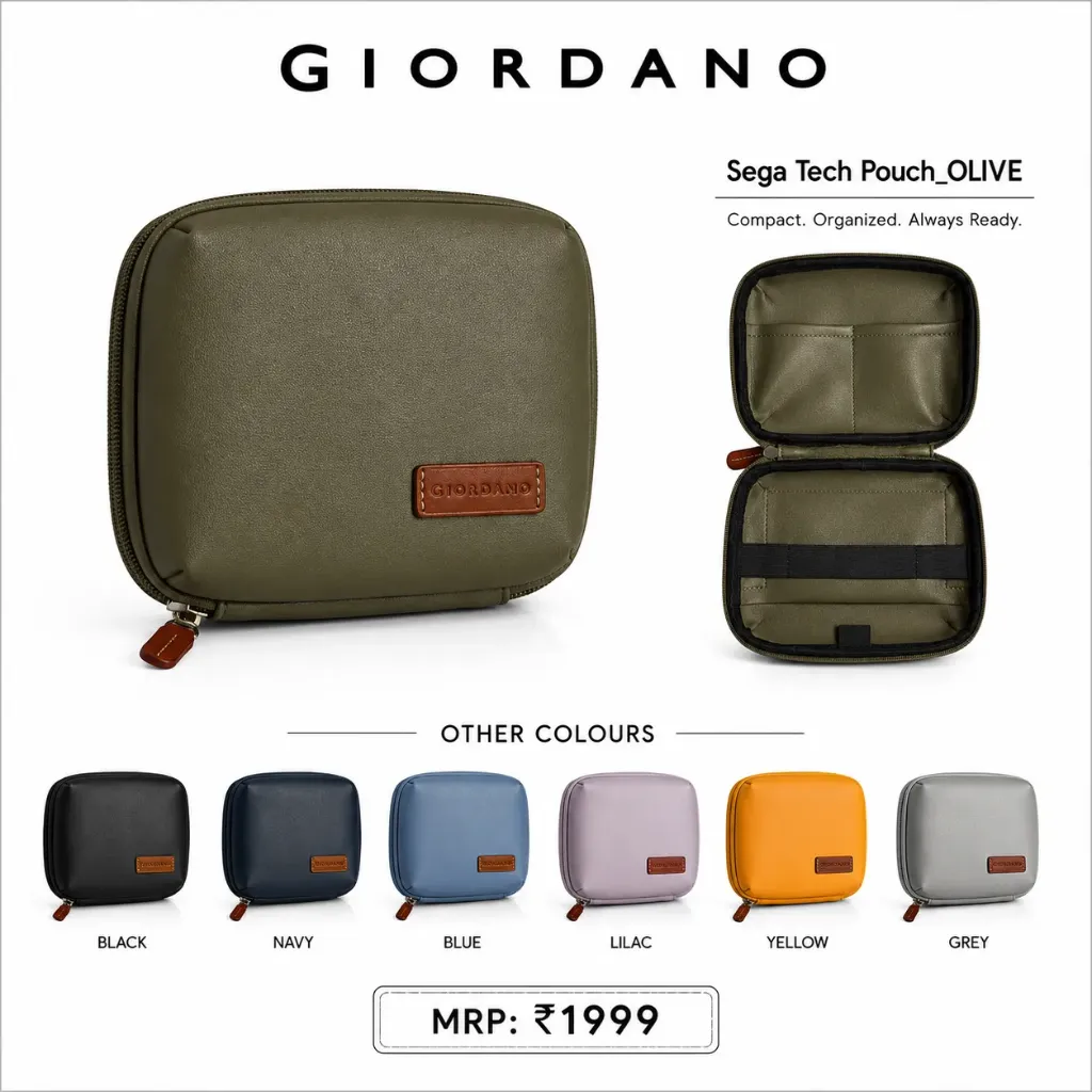 Giordano Sega Tech Pouch_Olive Green