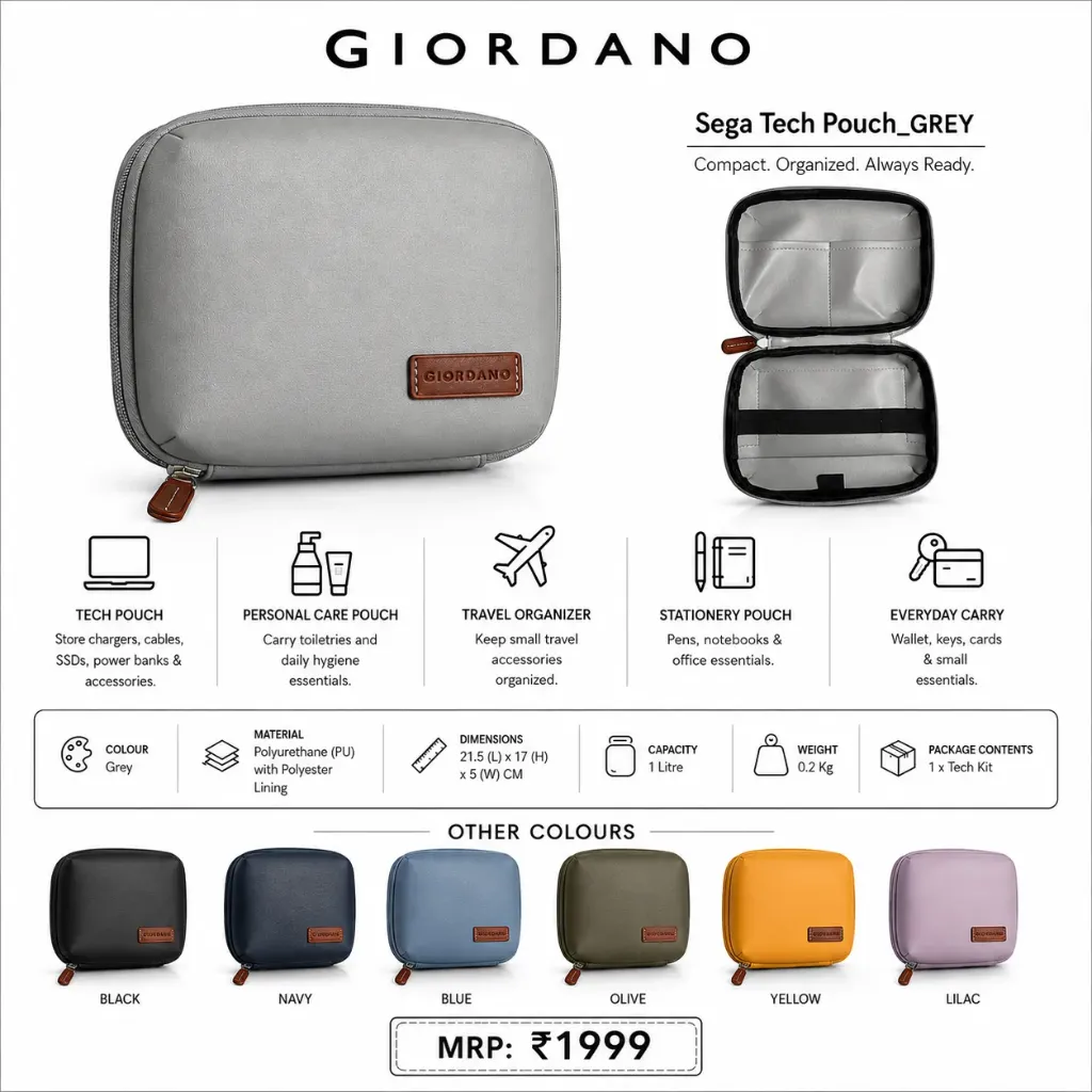 [G-43] Giordano Sega Tech Pouch_GREY