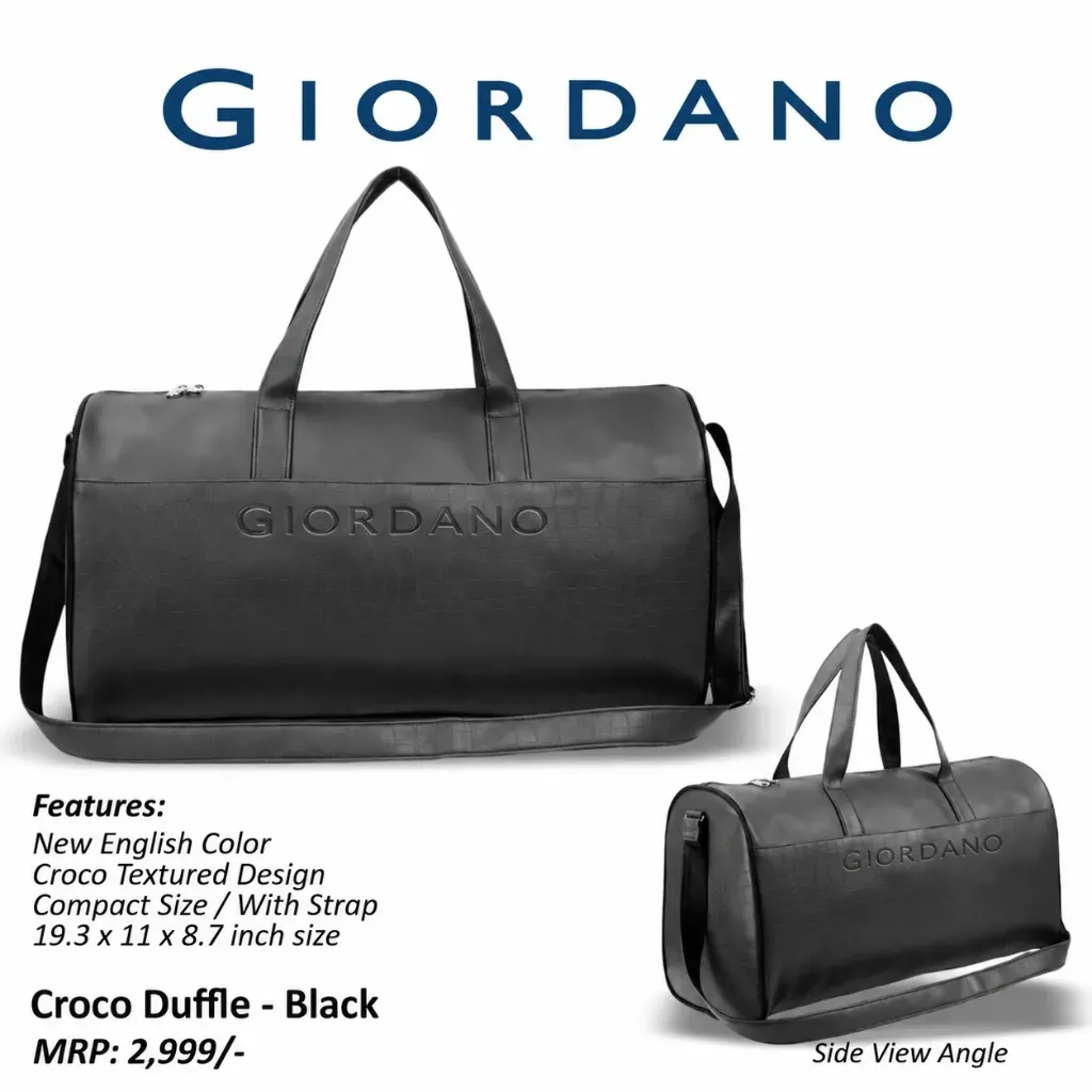 Giordano Eco duffle #6532- Black