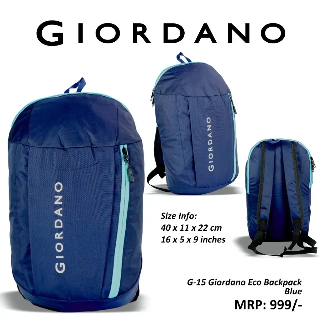 [G-15] Giordano ECO backpack- Blue (BACK PACK #7548)