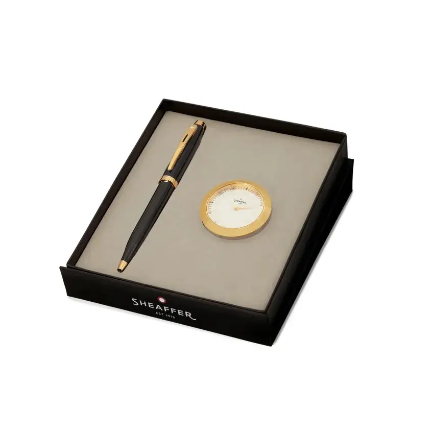GIFTSET SHEAFFER 100 G9322 GLOSSYBLACK WITH GOLD TONE TRIM