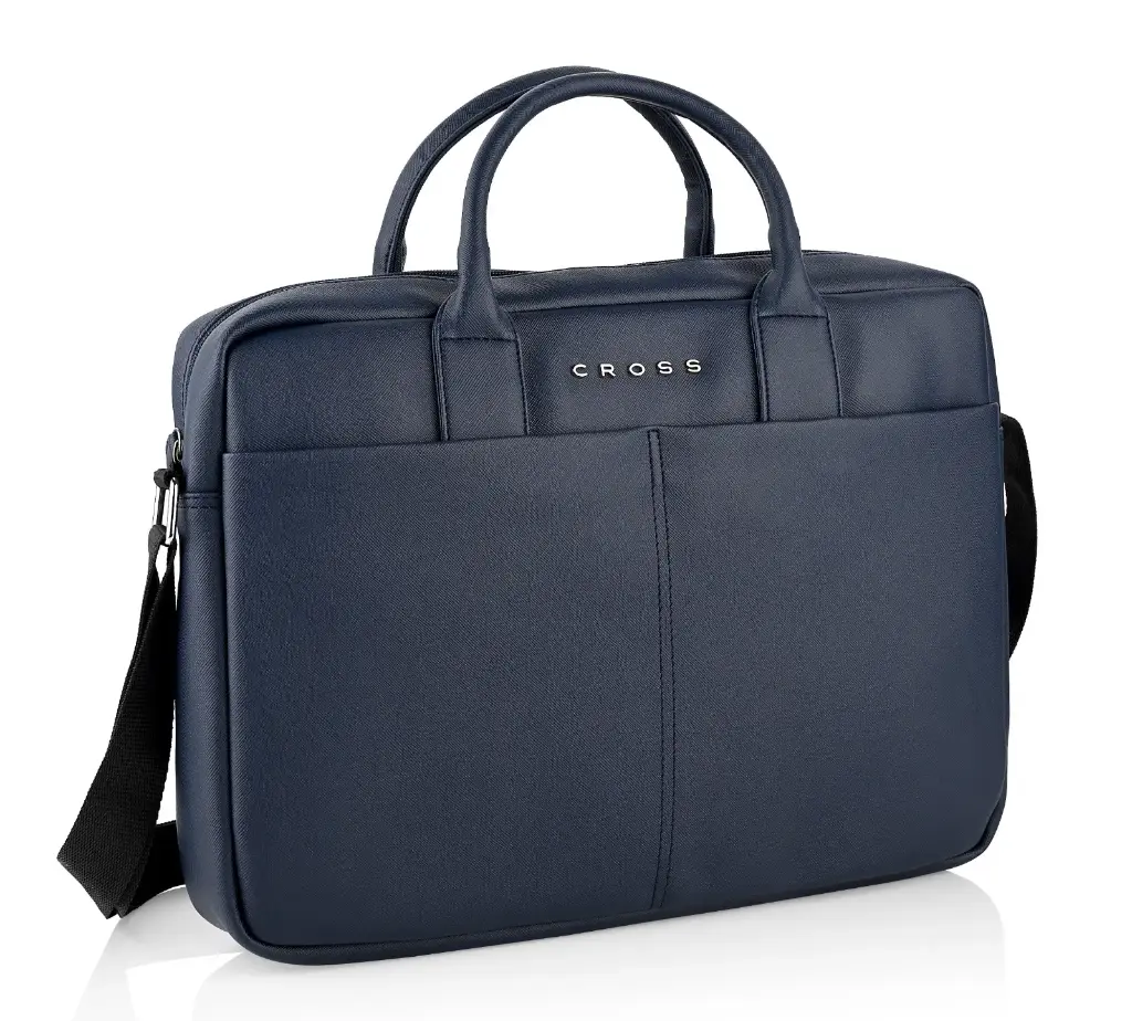 JILOZ PRIME BRIEFCASE NAVY WITH TROLLEY STRAP