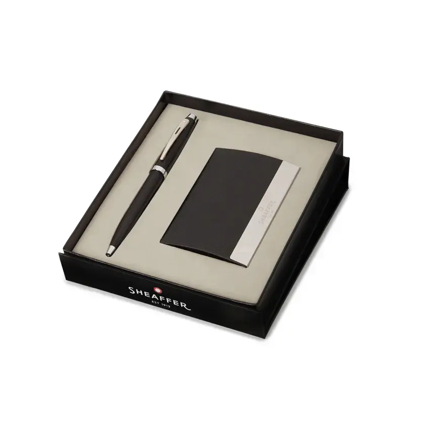 GIFTSET SHEAFFER 100 G9317 MATTE BLACK WITH CHROME TRIM BP WITH BCH