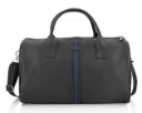Kenneth Cole Stripe Duffel Bag- Black