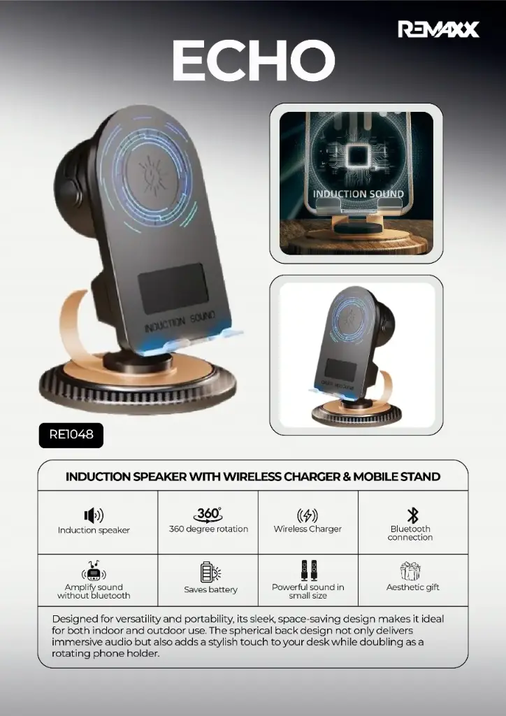 Remaxx Echo induction speaker with wireless charger
