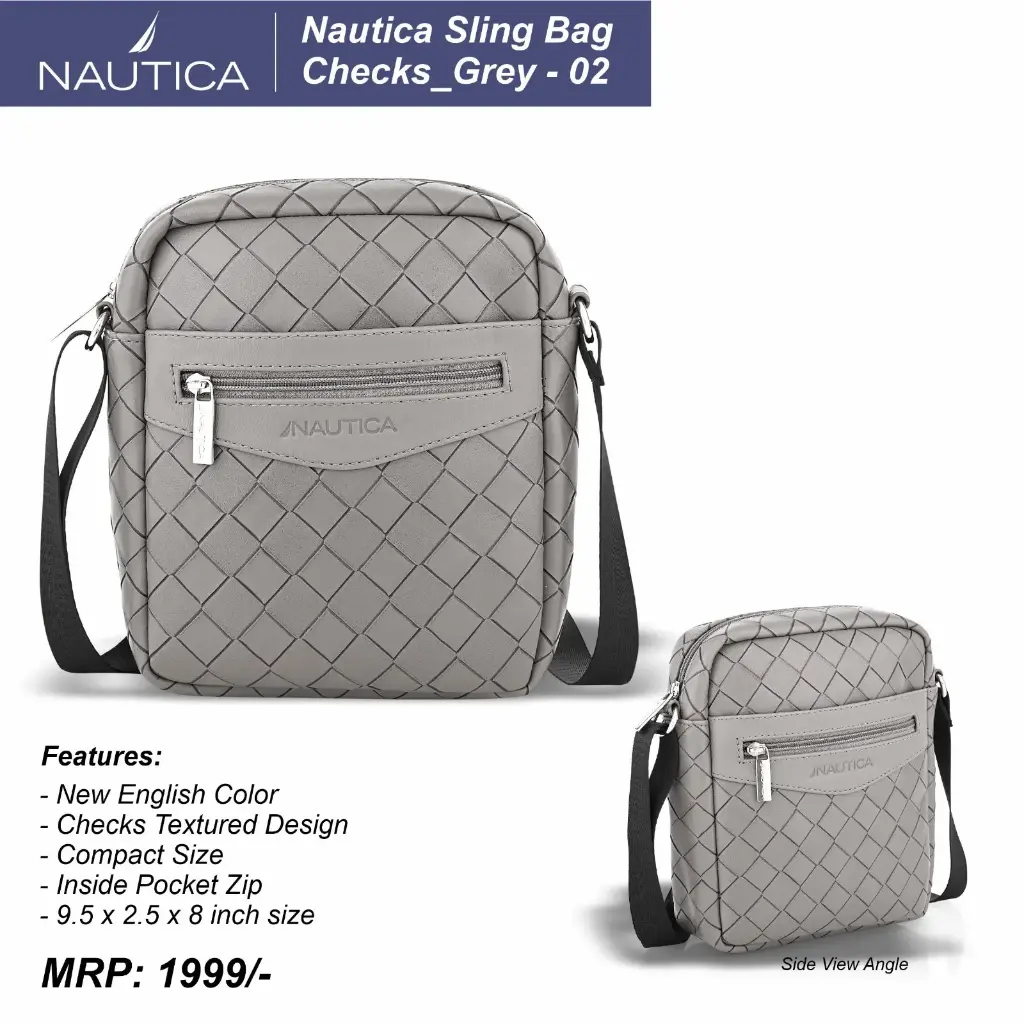 Nautica sling bag checks - (#NTSL4202GRY #3667)