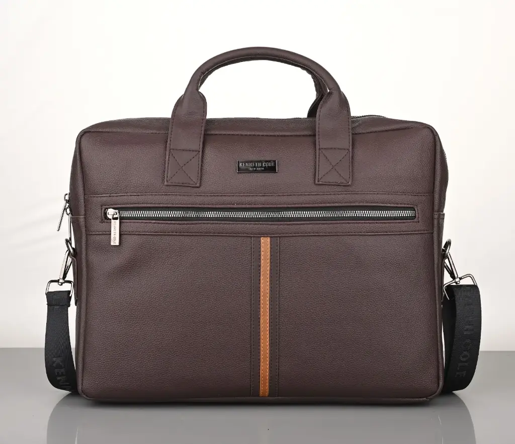 [KC-19] Kenneth Cole Stripe Laptop Bag - Brown (#60472)
