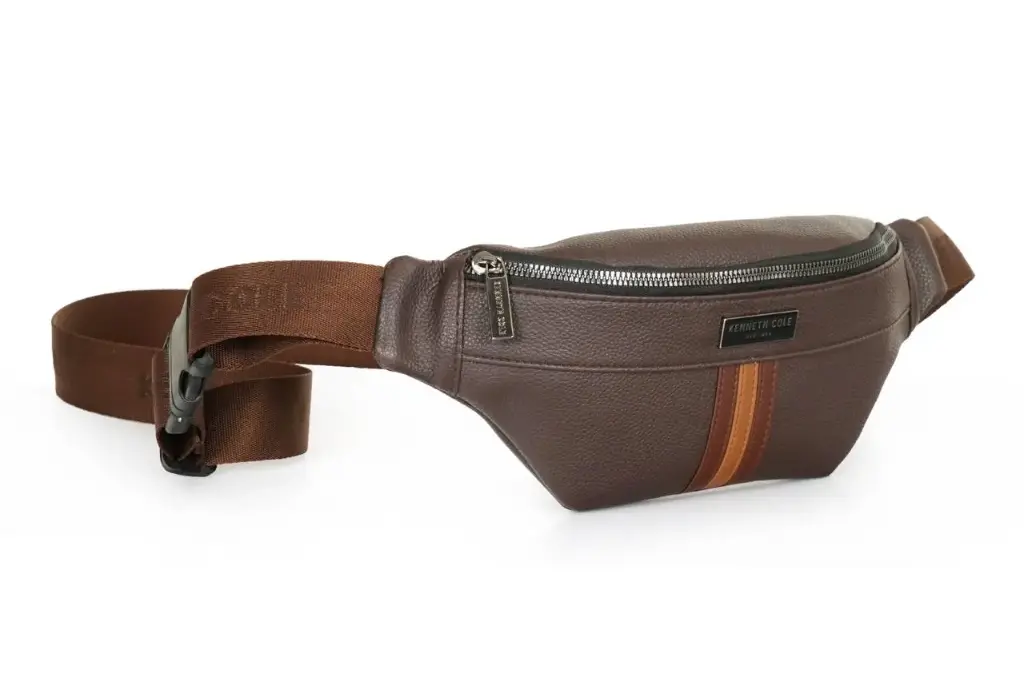 Kenneth Cole Stripe Waist Pouch- Brown (#10175)
