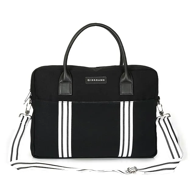 Giordano Stripe Canvas Lapto Bag_Black (#60461)